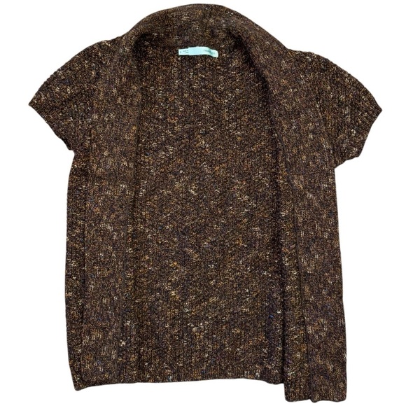 Maurices Brown Knit Open Short Sleeve Cardigan Women’s XS -S Preppy Workwear Y2K - Picture 1 of 9